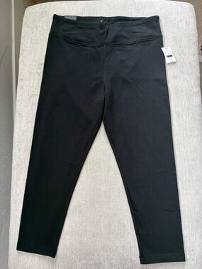 J.Crew Factory Cropped Leggings Black Size L Pull On Stretch NWT